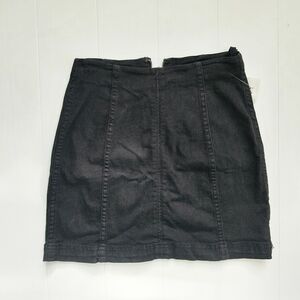 Free people black denim Mini skirt